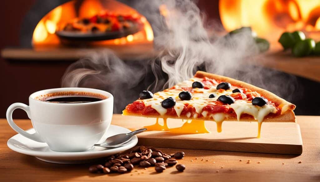 Kaffee und Pizza